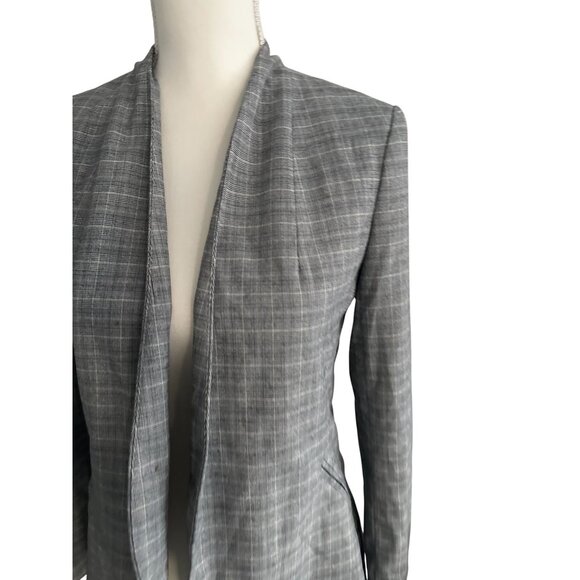BANANA REPUBLIC Gray Plaid Jacket Blazer Size 4 - Picture 2 of 8
